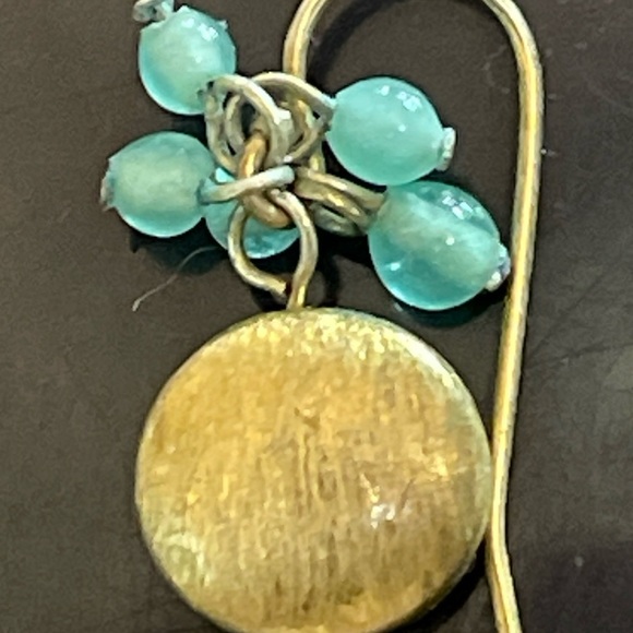 Gold color earrings with tiny beads - Picture 2 of 2